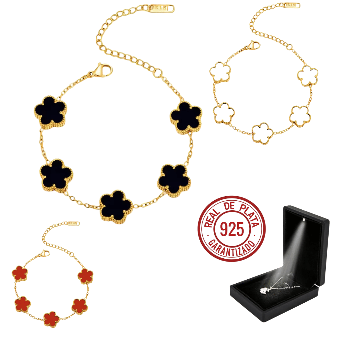 Clover Bracelet ๐ Silver + 18k Gold Plating