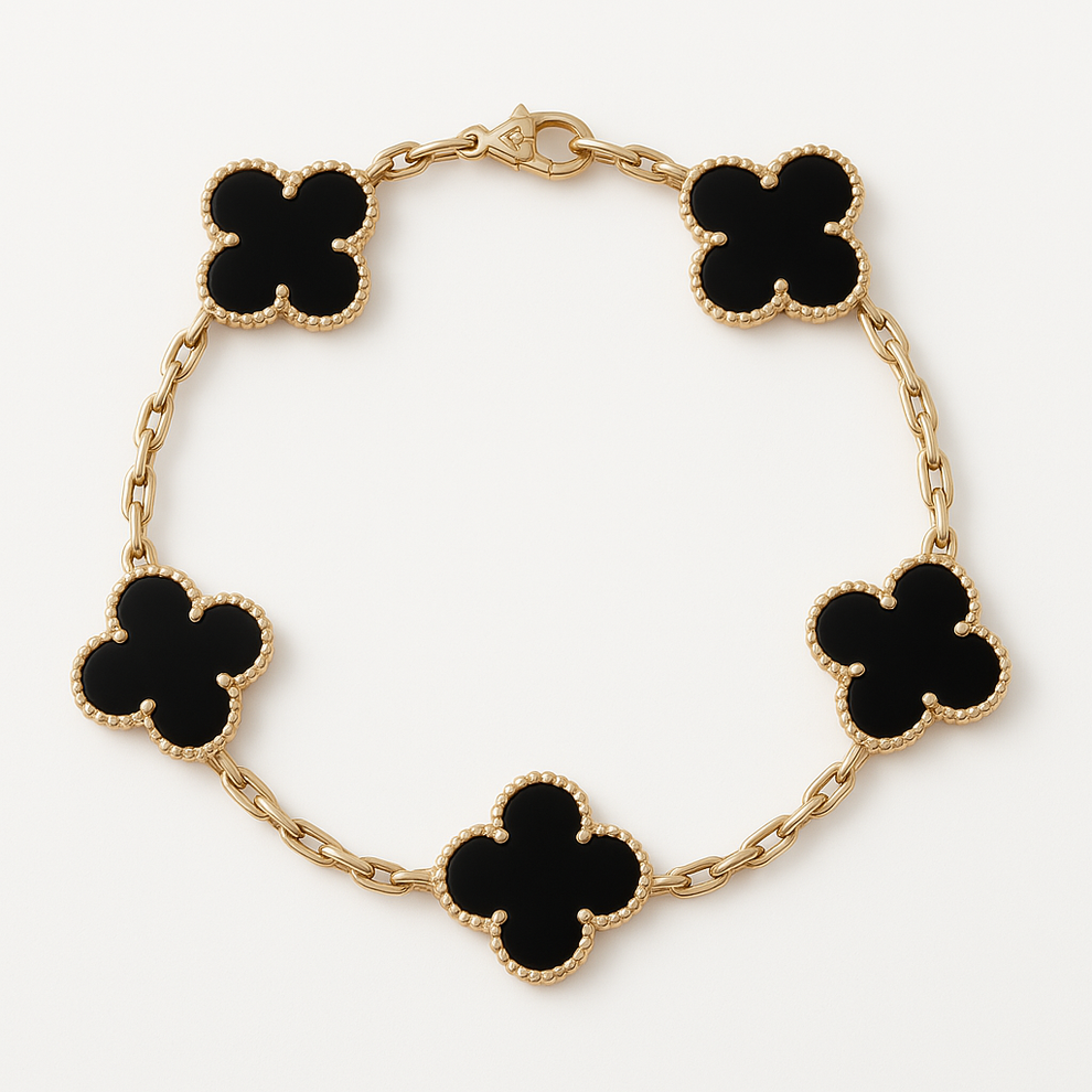 Four-Leaf Clover Bracelet 🍀 Silver + 18k Gold Plated