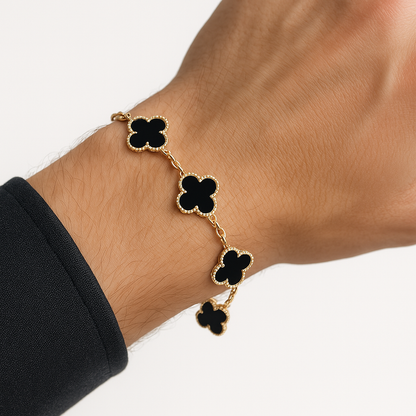 Four-Leaf Clover Bracelet 🍀 Silver + 18k Gold Plated